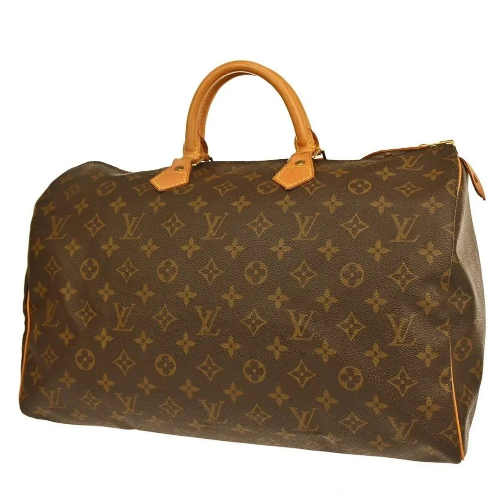 Authentic LOUIS VUITTON Speedy Travel Hand Bag Monogram Leather Brown - Picture 2 of 16